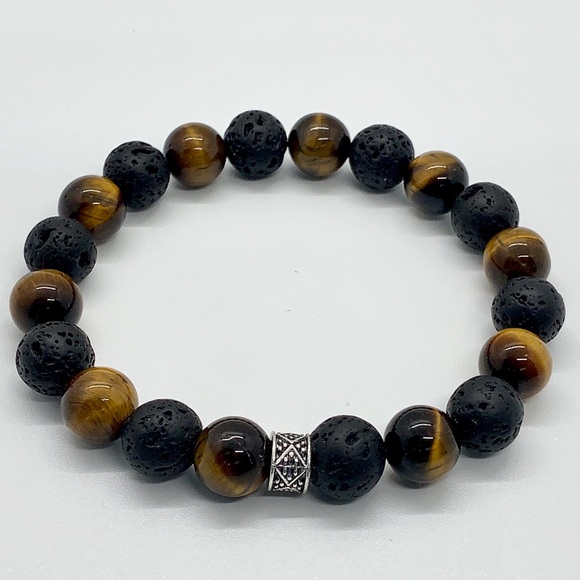 Other - Tiger eye , lava stone beaded bracelet